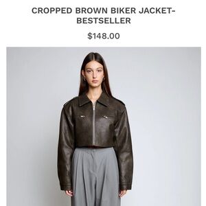 Pixie market cropped biker jacket